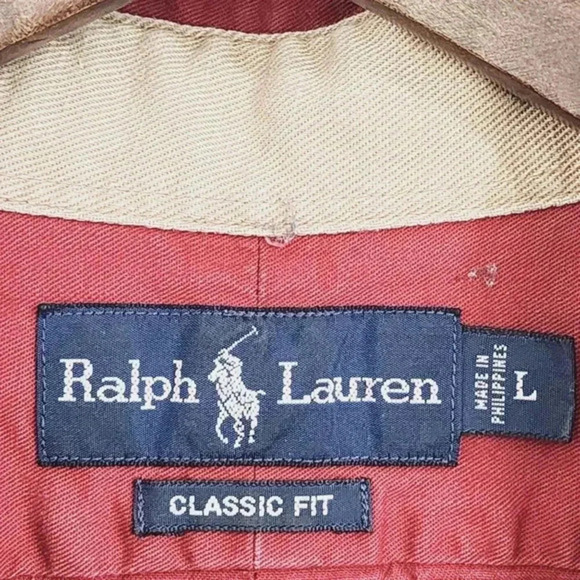 Ralph Lauren Brushpopper Classic Red Long Sleeve Shirt double Elbow Men L - Picture 5 of 7